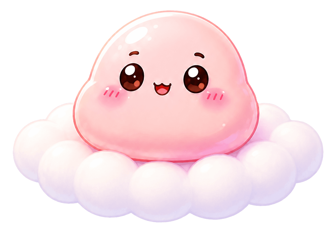 Smiling pink Mochi Blob
